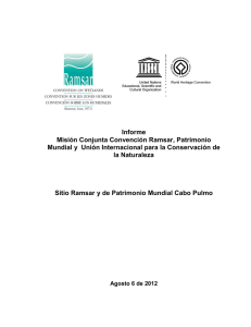 Informe Misión Conjunta Convención Ramsar, Patrimonio Mundial y