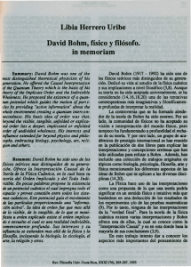 David Bohm, físico y filósofo. in memoriam