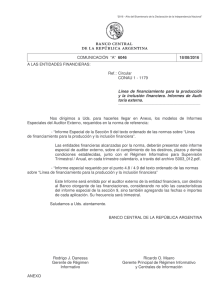 “A” 6046 - del Banco Central de la República Argentina
