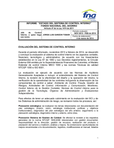 INFORME “ESTADO DEL SISTEMA DE CONTROL INTERNO