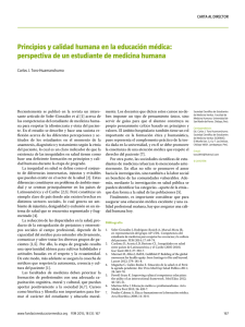 Principios y calidad humana en la educación médica: perspectiva