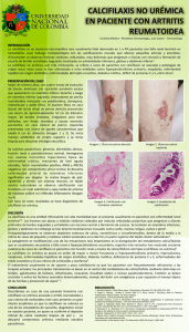 calcifilaxis no uremica en paciente con artritis