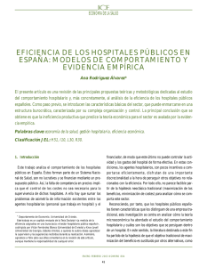 Eficiencia de los hospitales públicos en España