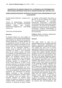 Centro de Biotecnología, Vol. 2 Nro. 1. 2013 16 DIAGNÓSTICO DE