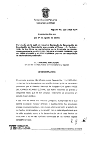 República de Panamá Tribunal Electoral TETRIBUNAL
