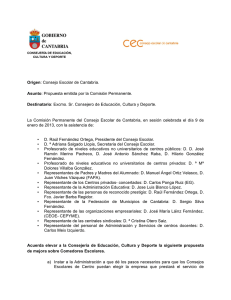 Origen: Consejo Escolar de Cantabria. Asunto: Propuesta emitida