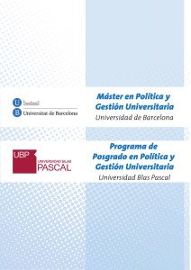 Programa de Posgrado en Política y Gestión Universitaria Máster en