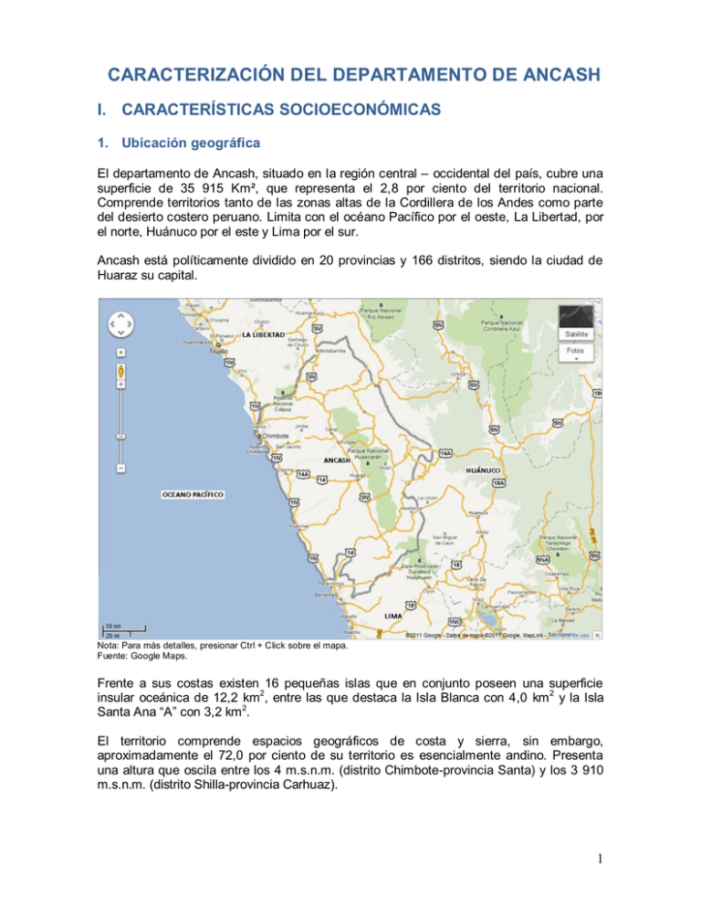 CARACTERIZACIÓN DEL DEPARTAMENTO DE ANCASH