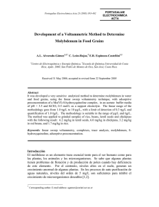Developmentof a Voltammetric M ethod to Determine M olybdenum