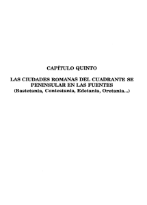 CAPÍTULO QUINTO LAS CIUDADES ROMANAS DEL CUADRANTE