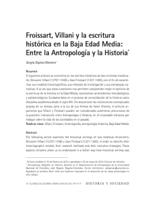 Froissart, Villani y la escritura histórica en la Baja Edad Media: Entre