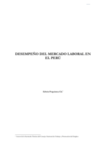 Desempeño del mercado laboral en el Perú (2008).