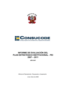 informe de evaluación del plan estrategico institucional