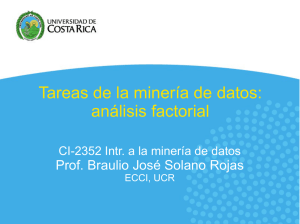 Tareas de la minería de datos: análisis factorial