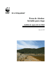Presa de Alcolea: Inviable para riego Análisis de Aguas del río Odiel