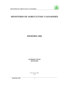MINISTERIO DE AGRICULTURA Y GANADERÍA MEMORIA 2006