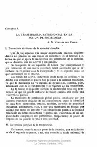 Comisión I. LA TRASFERENCIA PATRIMONIAL EN FUSIÓN