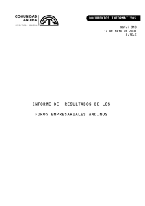 informe de resultados de los foros empresariales andinos