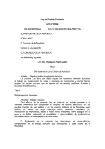 Ley del Trabajo Portuario - Empresa Nacional de Puertos SA