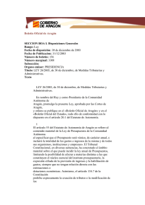 Boletín Oficial de Aragón SECCION BOA I. Disposiciones Generales