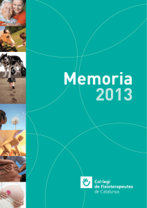 memoria 2013 - Col·legi de Fisioterapeutes de Catalunya
