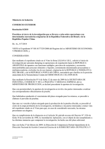 Ministerio de Industria COMERCIO EXTERIOR Resolución 8/2010