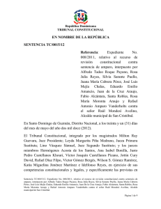 Sentencia TC 0015-12 C - Observatorio Político Dominicano