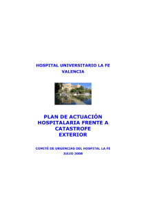 Plan de actuación hospitalaria ante catátrofe exterior