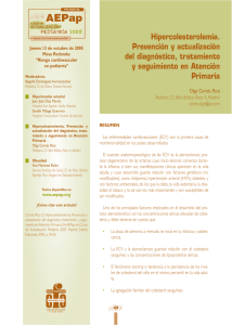 Hipercolesterolemias - Asociación Española de Pediatría de