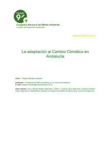 La adaptación al Cambio Climático en Andalucía
