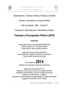 Finanzas y Presupuesto Público - Universidad Nacional de Río Cuarto