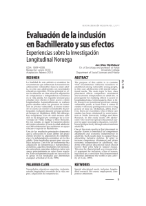Evaluación de la inclusión en Bachillerato y sus efectos