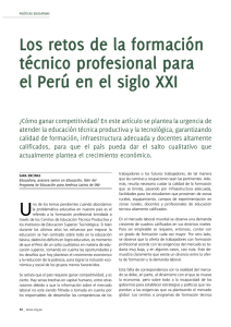 Los retos de la formación técnico profesional para el Perú en el