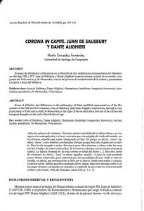 CORONA IN CAPITE. JUAN DE SALISBURY Y DANTE ALIGHIERI