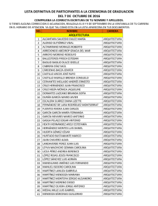 lista definitiva de participantes a la ceremonia de graduacion