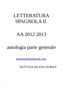 LETTERATURA SPAGNOLA II AA 2012 2013 antologia parte generale