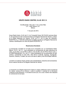 GRUPO RADIO CENTRO, S.A.B. DE C.V.