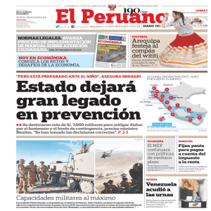 Estado dejará gran legado en prevención - Peruana