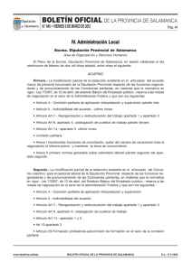 Acuerdo del Pleno Provincial del día 29/02/2012