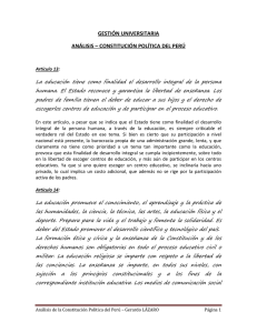 gestión universitaria análisis – constitución política del perú