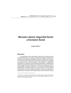 Mercado Laboral, Seguridad Social y Exclusion Social