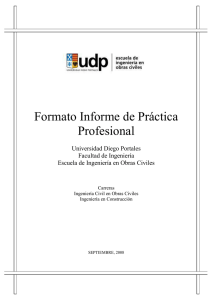 Pauta informe de prácticas - Universidad Diego Portales