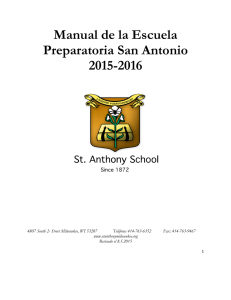 Manual de la Escuela Preparatoria San Antonio 2015-2016