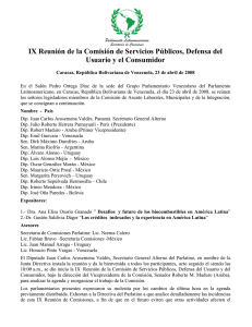 IX Reunión de la Comisión de Servicios Públicos, Defensa del