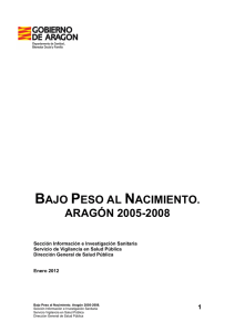 Bajo Peso al Nacimiento. Aragón 2005-2008