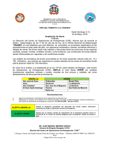Santo Domingo, D. N. 23 de Mayo, 2016 Ampliación de Alerta La
