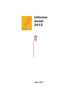 Informe anual 2013 - Instituto Nacional de Estadistica.