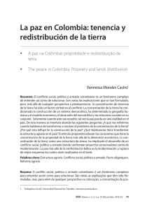La paz en Colombia: tenencia y redistribución de la tierra