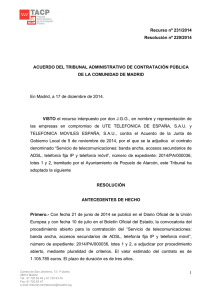 Resolución 229/2014, de 17 de diciembre.