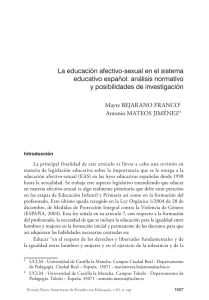 La educación afectivo-sexual en el sistema educativo español